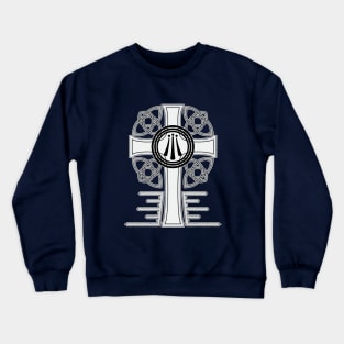 Awen Celtic Cross Greyscale Crewneck Sweatshirt